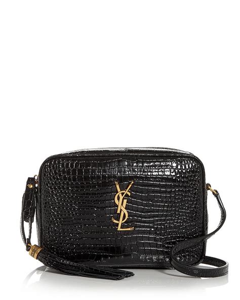 lou ysl patent croc-embossed crossbody bag|Saint Laurent Lou Croc Embossed Leather Camera Bag.